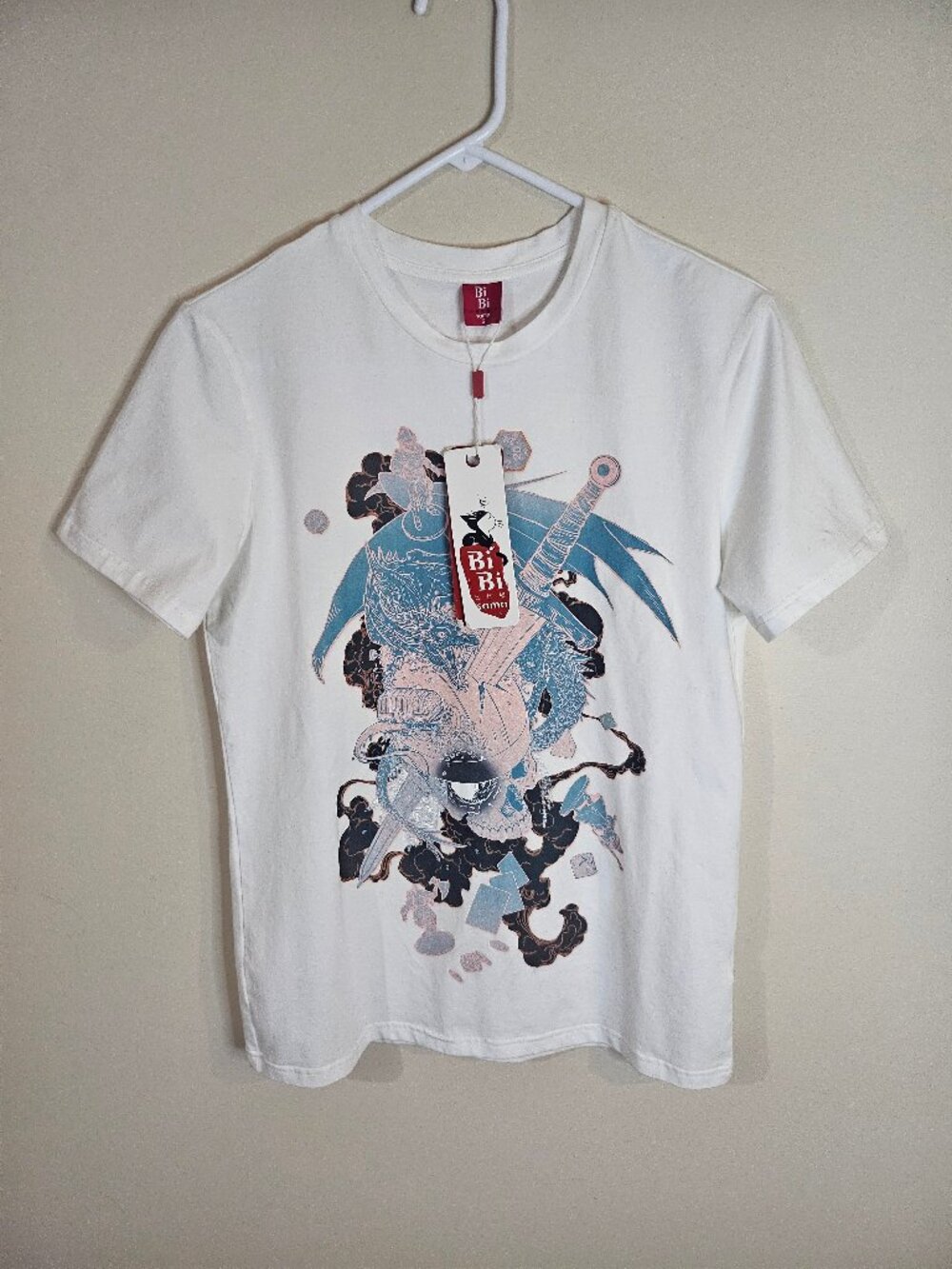 Bibisama Unisex Japanese Anime Graphic Tee Shirt - Size S